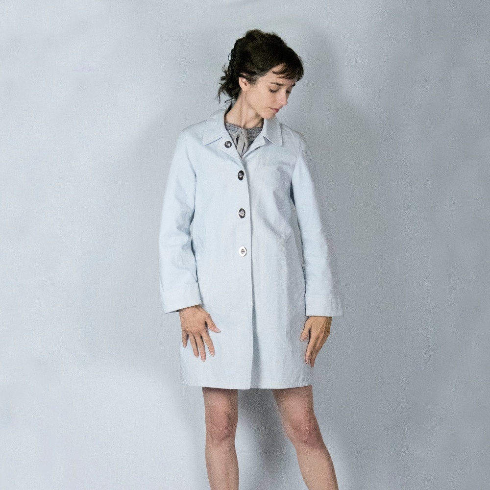 Size 6 Light Blue Coach Coat Jacket